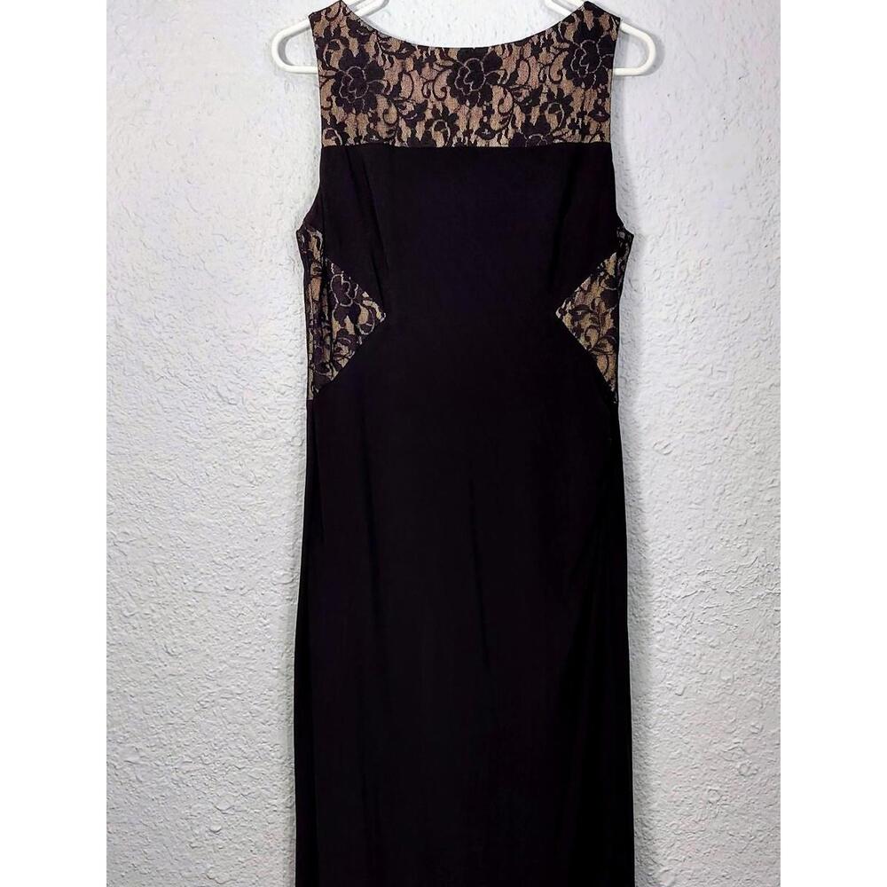 Chaps Gorgeous Sliming Black with lace Evening Gown XL